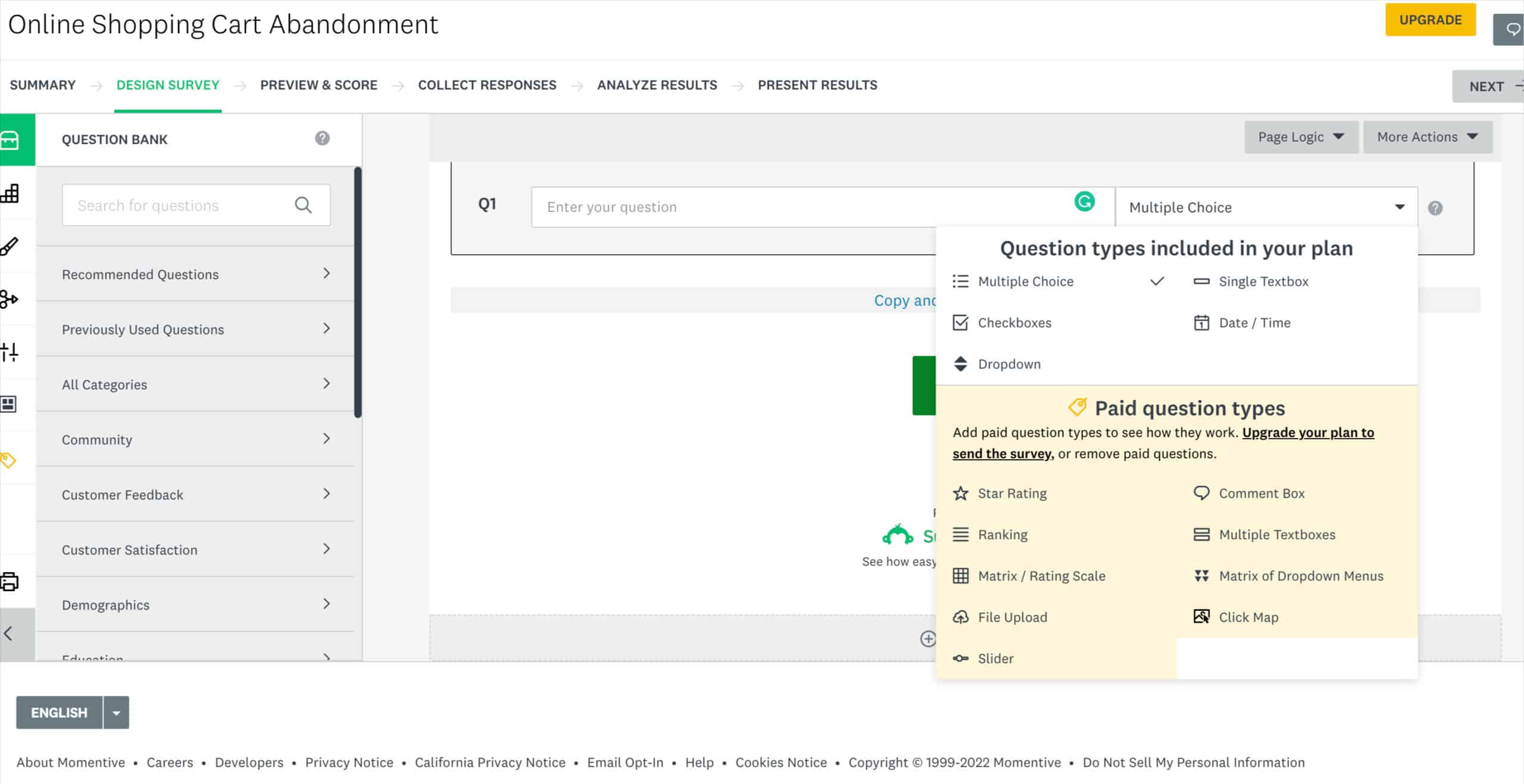 Survey Monkey question types
