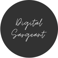 A black circular logo with the words Digital Sargeant written in white, cursive font at the center.