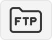 A gray icon of a folder with the letters FTP in bold, indicating File Transfer Protocol, on a light background.
