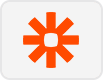An orange asterisk-shaped symbol with rounded tips on a white background, enclosed by a light gray rounded rectangle.